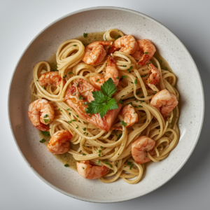 Seafood Pasta (Lachs & Garnelen)